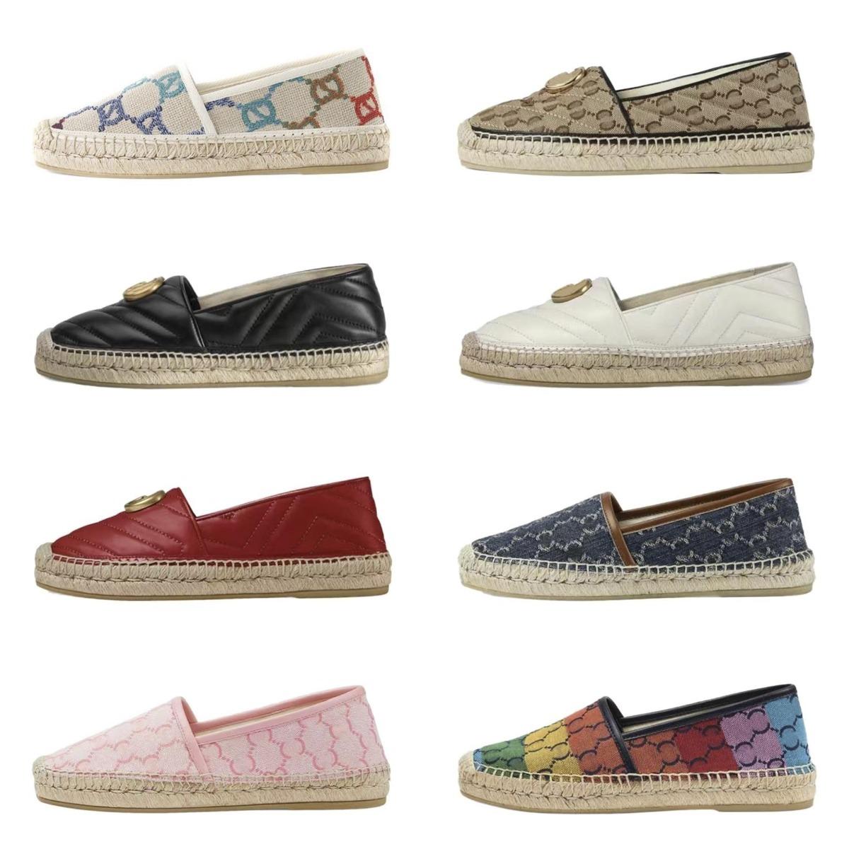 2024 Espadrilles Spring Autumn Designer Slippers Sandals Women Summer Slipper Ladies Flat Beach Half Fashion Woman Loafers Cap Toe Fisherman Sandal Slipper 35-41
