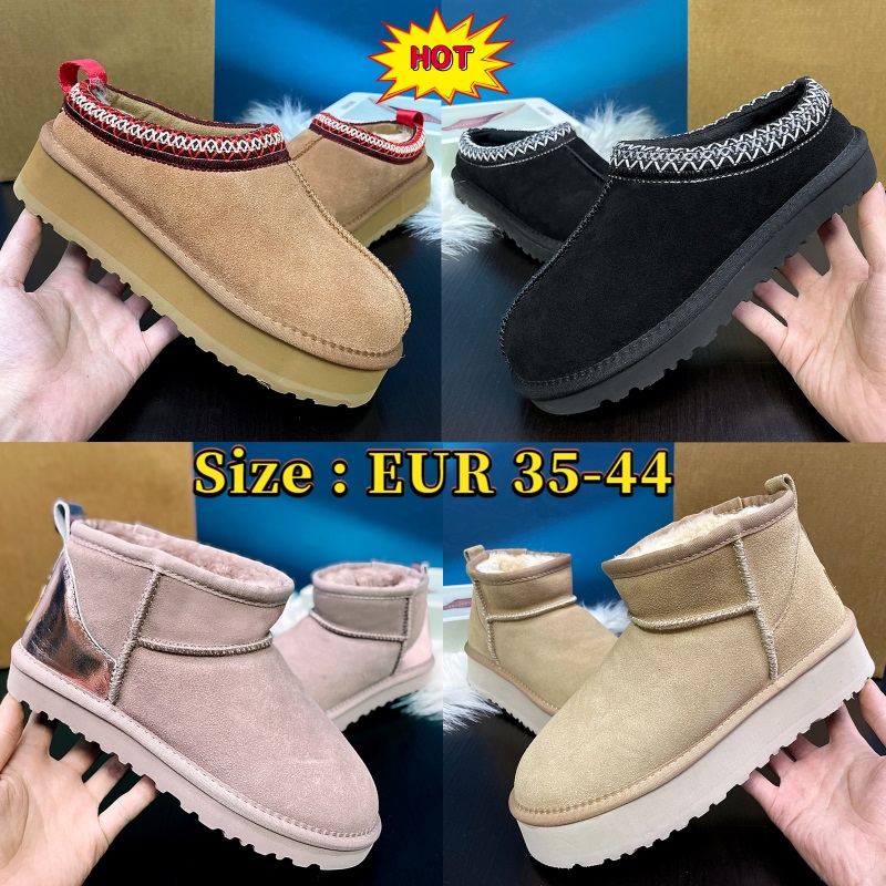Casual boots Australias Tasman Shearling fur slides Tazz winter sheepskin slippers chestnut grey classic mini suede wool snow boot platform designer ankle booties