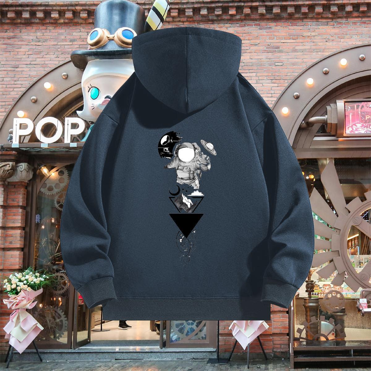 Fashion Casual Hooded Sweatshirt Hooded Collar Long Sleeve Warm Men Hoodie Custom Printed Wear Anime Printing Street Velvet Thick