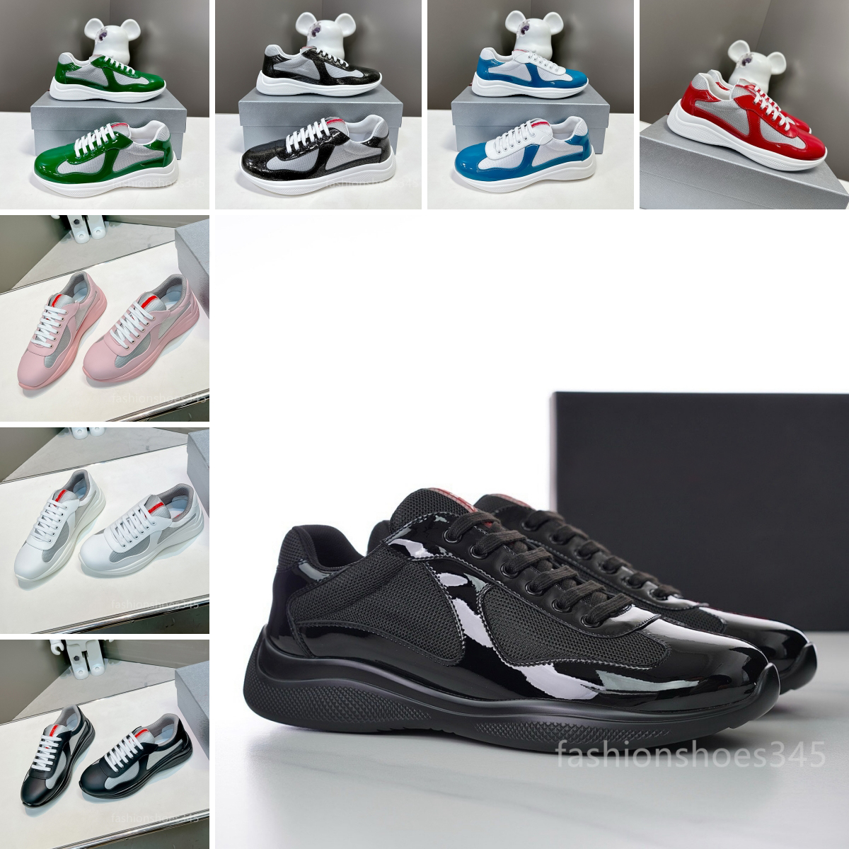 luxury designer shoes mens shoes womens sneakers low top flat bottom lace up trainers patent leather breathable mesh comfortable round toe couple style fashion shoe