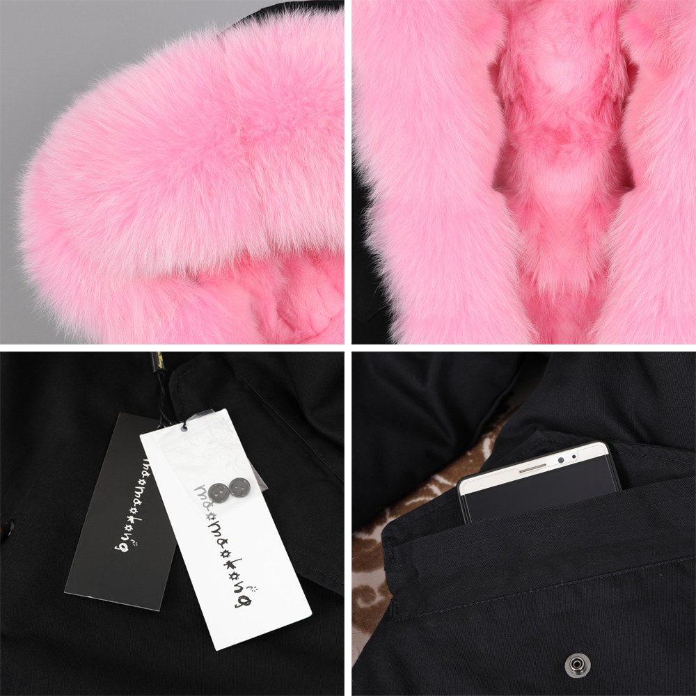 Maomaokong Winter Women's Clothing Real Big Collar Medium And Long Section Detachable Fox Fur Ing Park Coat