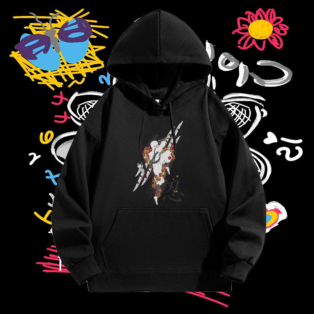 Fashion New Men Sweatshirt hoodie Breathable Drawstring Hoodie Warm Men Hoodie DIY Printed Pullover Hoodie Autumn Winter Velvet Thick
