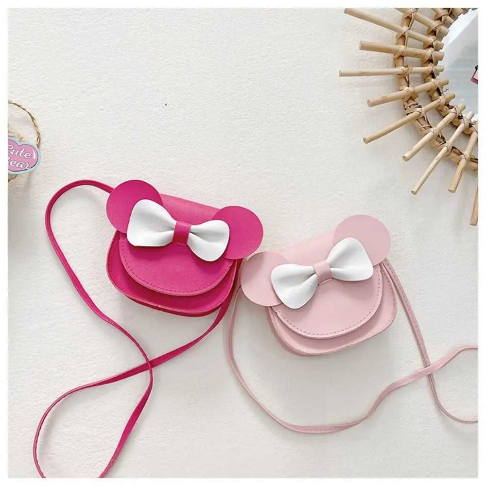 Mini Crossbody Shoulder Bag Coin Purse Handbag with Cute Ear Bowknot for Little Girls LX241104