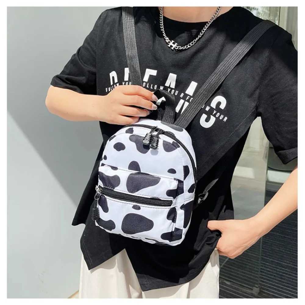 Fashionable Cute Girls Backpack Portable Mini Women Ladies Travel Shoulder Bag Canvas Things for Boy Schoolbag Floral Print LX241104