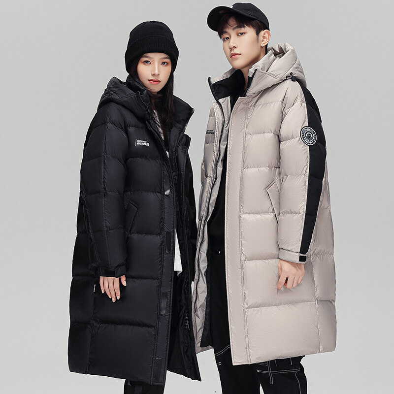 Women's Winter Coat Female Windproof Thick Hooded Outerwears Patchwork Color Clash Trend High Street Down Jackets