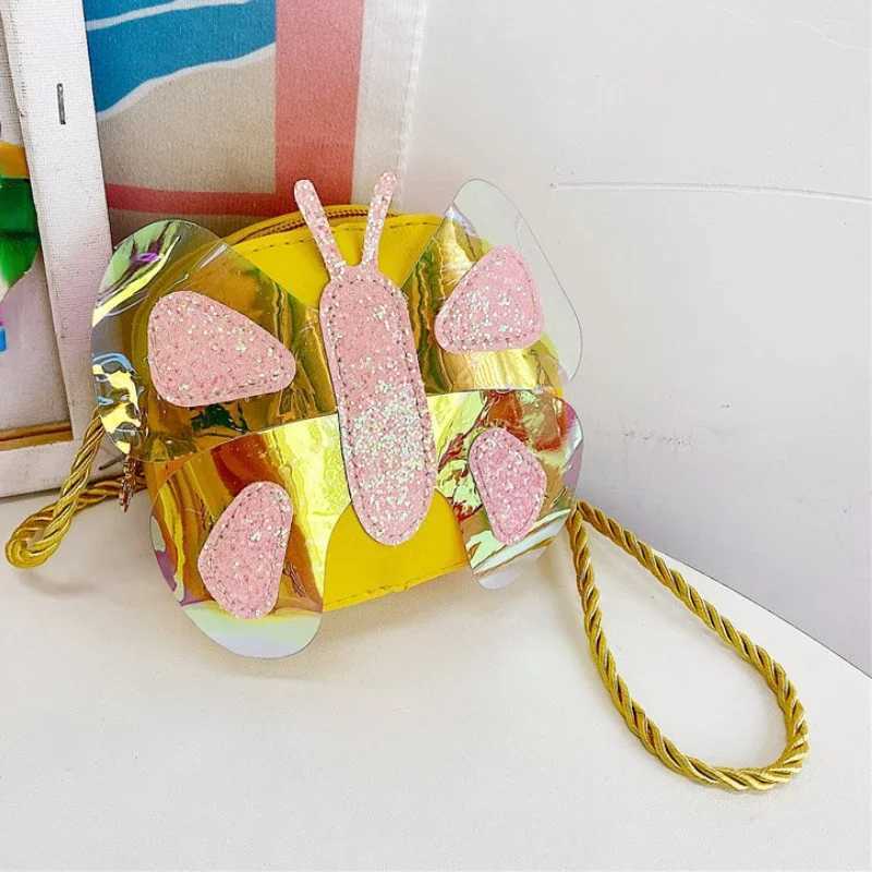 2024 Early Spring New Childrens Bags Cute Butterfly Girls Coin Purse Baby Shoulder Messenger Princess Bag Kids Bags for Girls LX241104