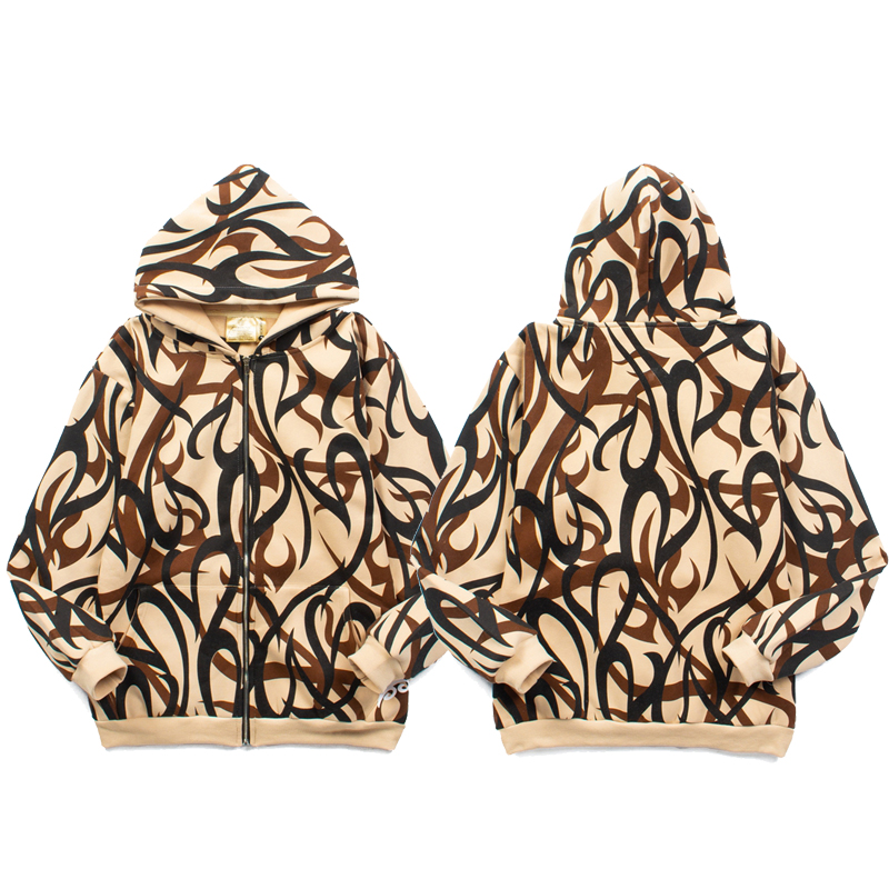 Omar2025 Nouveau vêtements de mode pour hommes et femmes Sweat-shirt à sweat à soupe de fermeture éclair à manches longues à manches longues à ma