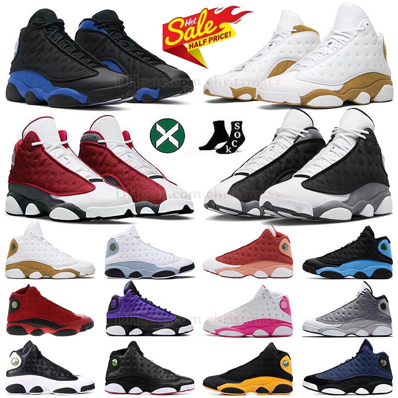 sneaker 13s basketball shoe Mens Womens 13 wheat flint gray orange Blue Grey Red Black Flint Playoffs Wheat Court Purple Hyper Royal Obsidian Breed sneakers trainers