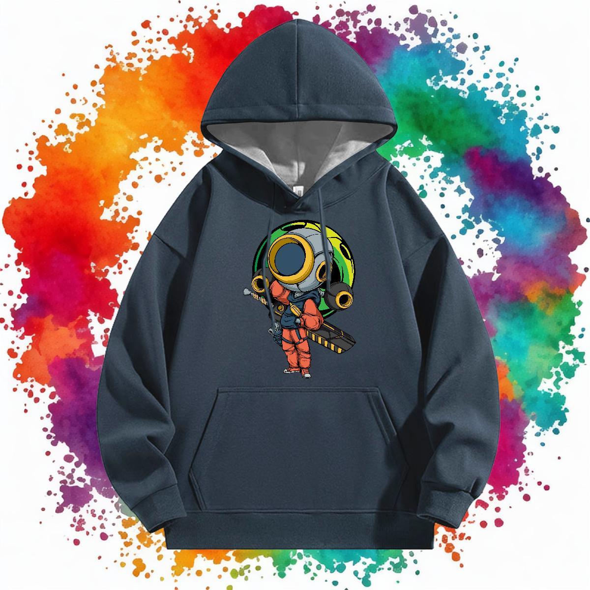 New Hoodie For Man Hooded Collar Long Sleeves Loose Hoodie Pullover Custom Cartoon Tops Daily Outfit Cotton 350g