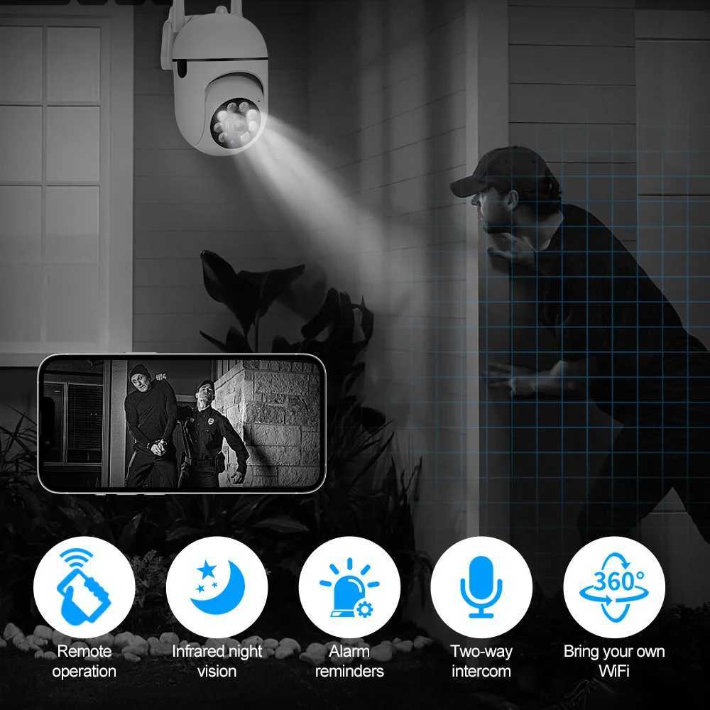 Camera A7 IP Camera Smart Outdoor He Security WIFI CCTV Surveillance with Color Night Vision Wireless HD 2-Way Au 1080P Z241105