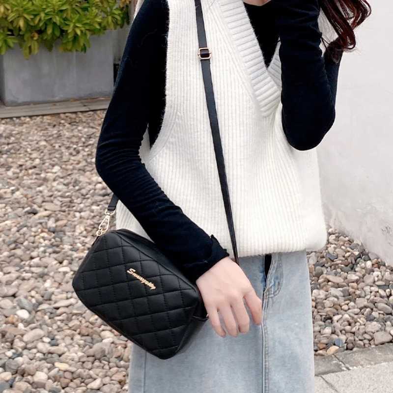 2024 Tassel Small Messenger Bag For Women Trend Lingge Embroidery Camera Female Shoulder Bag Fashion Chain Ladies Crossbody Bags LX241104