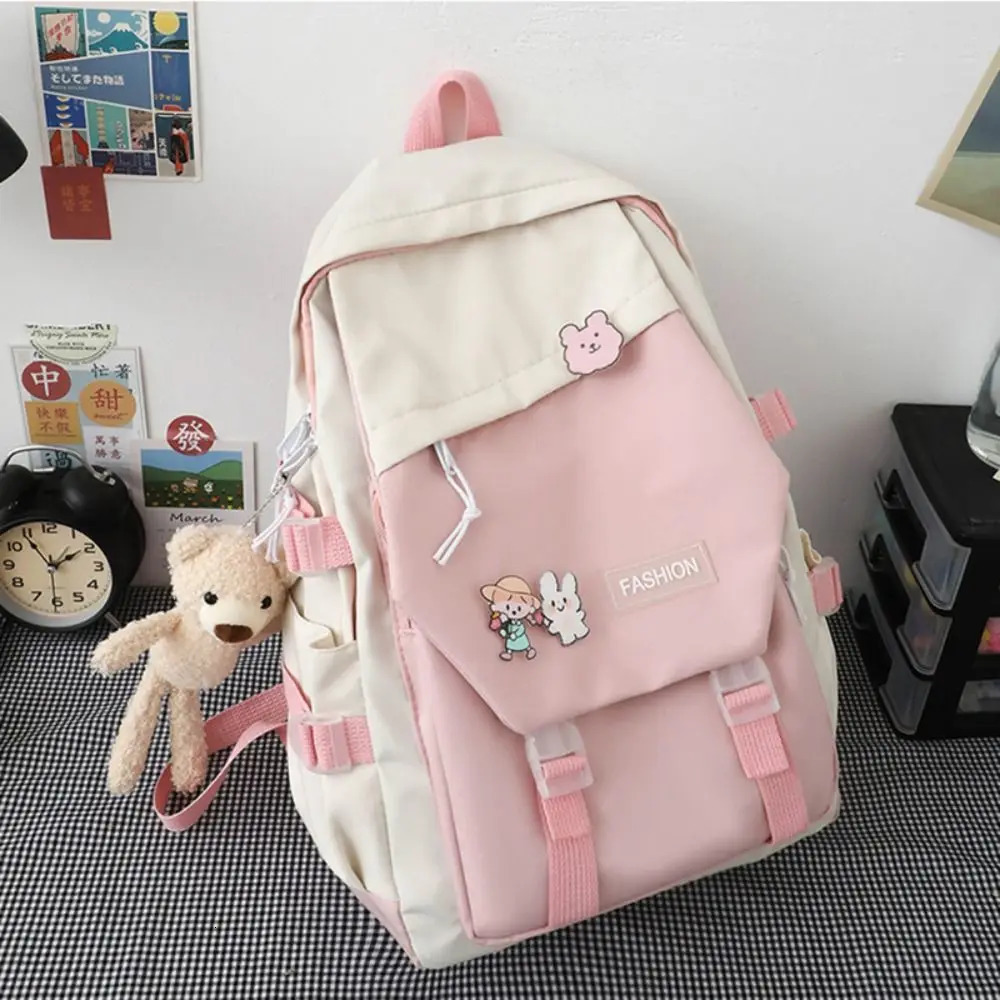 Waterproof Teenage Nylon Book Bag Large Capacity College Backpack Fashion School Cute Girls Boys Travel Backbag 241029