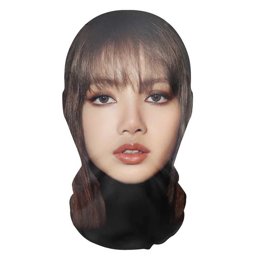 3D printing puff dad facial mask elastic mesh full face facial mask for men role playing headwear hip-hop fashion Balaclava hat headwear Y241104