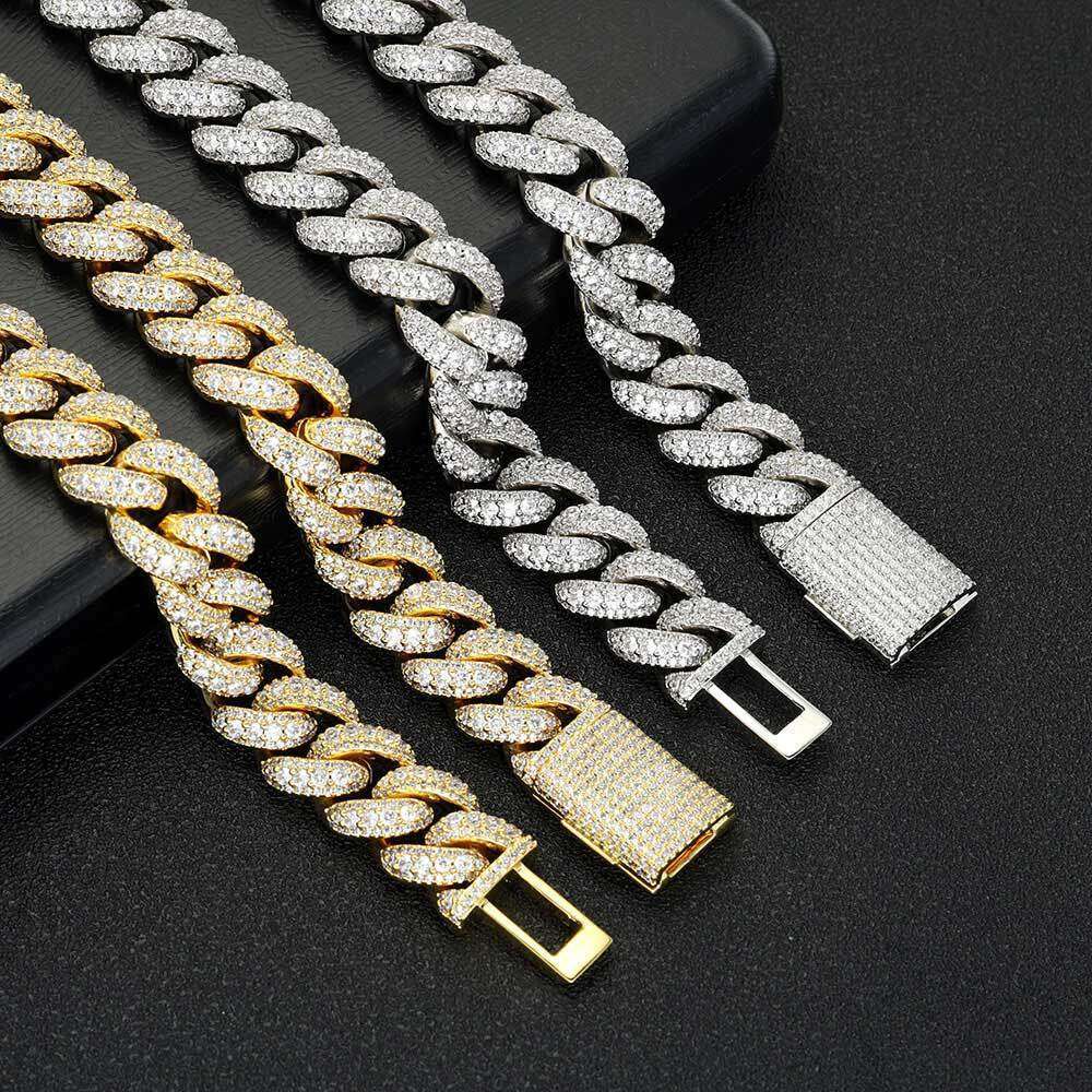 hip hop bubble full dia cuban chain jewelry high end trendy versatile men's bracelet