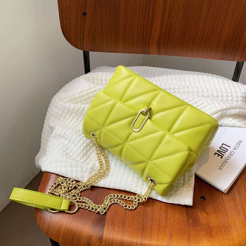 Designer Bag Kiwi Green Summer PU Leather Flap Crossbody Bags For Women Luxury Solid Color Shoulder Handbags Chain Purses purse luxury bag