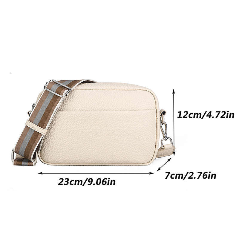 Designer Bag New Solid Color Multi-Layer Women Sling Crossbody Bag Vinatge PU Leather Wide Strap Shoulder Bag purse luxury bag