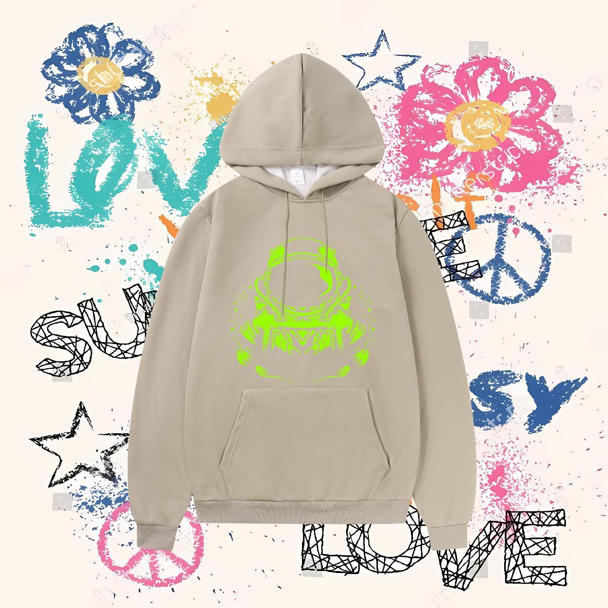 DIY Mens Hoodie Sweatshirt Breathable TOP Quality Men Tops Hoodie Cartoon Printing S-3XL Tops Hoody Street Casual 350g Cotton