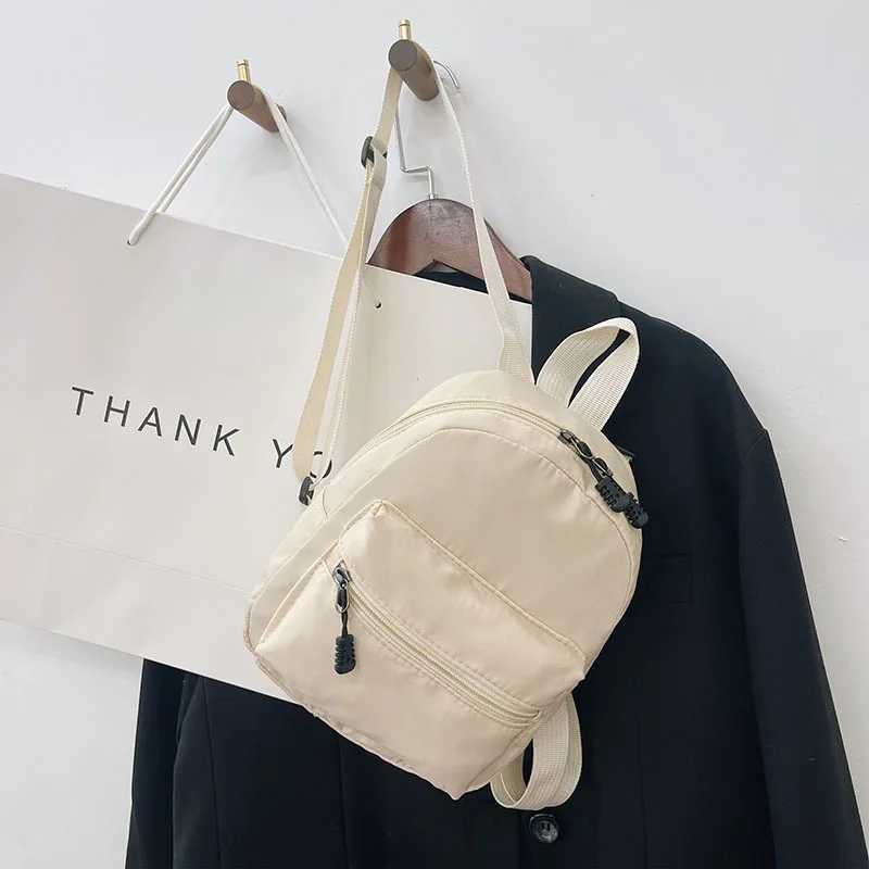 Mini Womens Backpacks Trend Nylon Female Bag Small School Bags White Rucksack For Teen Girls Fashion Casual Backpack LX241104