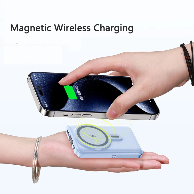 Magnetic Power Bank 20000mAh Qi Wireless Charger for iPhone Huawei Samsung OPPO Xiaomi 13 22.5W Fast Charge Powerbank with Cable