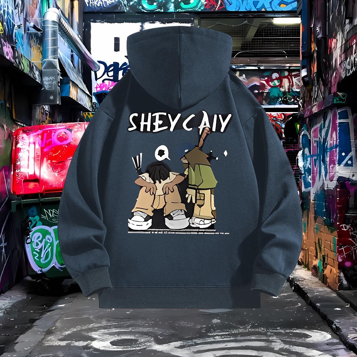 Fashion Unisex Sweatshirts Hooded Collar Long Sleeves Cool Design Men Clothes Hoodie Graphic Top Hoody Spring Autumn Cotton 350g