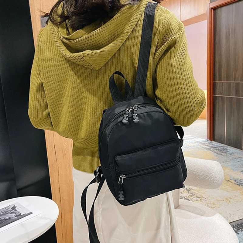 Mini Womens Backpacks Trend Nylon Female Bag Small School Bags White Rucksack For Teen Girls Fashion Casual Backpack LX241104