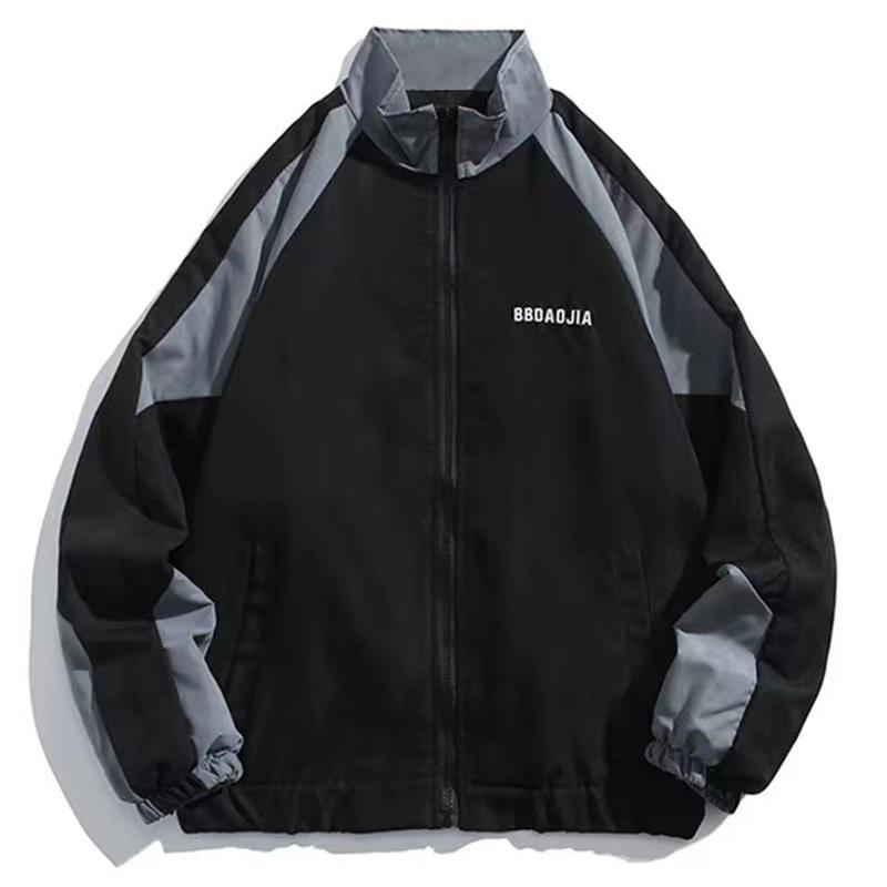 Reflective Striped Jacket Men Hip Hop Streetwear Coat Zipper Up Jacket Windbreaker Harajuku Thin Coats Sports Black Blue 241009