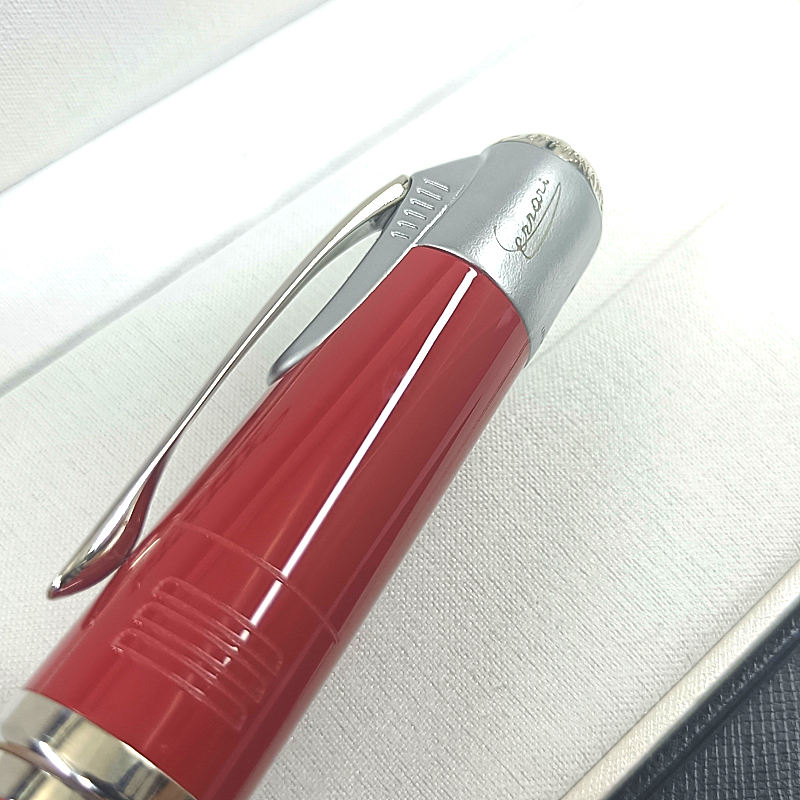 Wholesale Special Collection Enzo Fer-I Famous Figure Rollerball Ballpoint Pen Red Resin And Dwe74 Hollow-Carved Top Office School Writing Fountain Pe