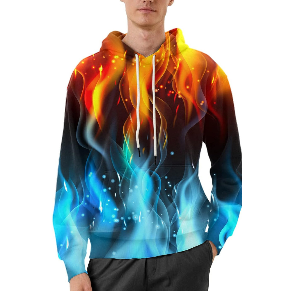 Hoodie for Mens Unisex Realistic 3D Print Galaxy Pullover Hooded Sweatshirt Hoodies with Big Pockets Graphic Hip-hop cool