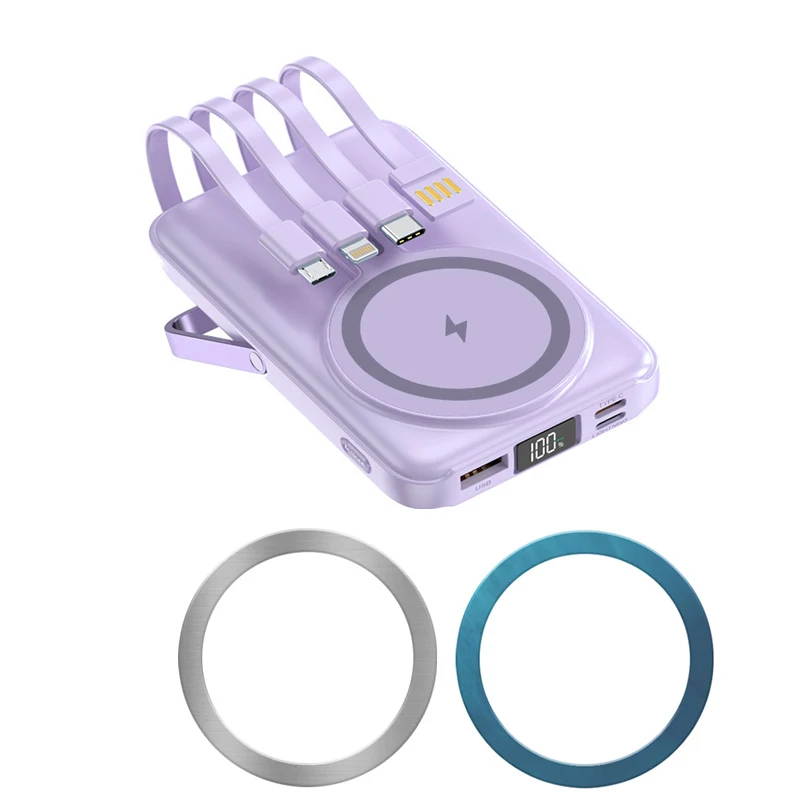 Magnetic Power Bank 20000mAh Qi Wireless Charger for iPhone Huawei Samsung OPPO Xiaomi 13 22.5W Fast Charge Powerbank with Cable