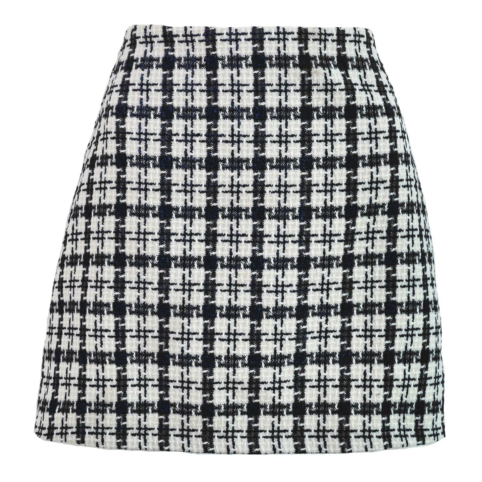 Women Grid A-shaped Short Skirt Autumn And Winter New Style Small Fragrant High Waist Skirt Skirt For Women Career Length Adult Skirts 241023