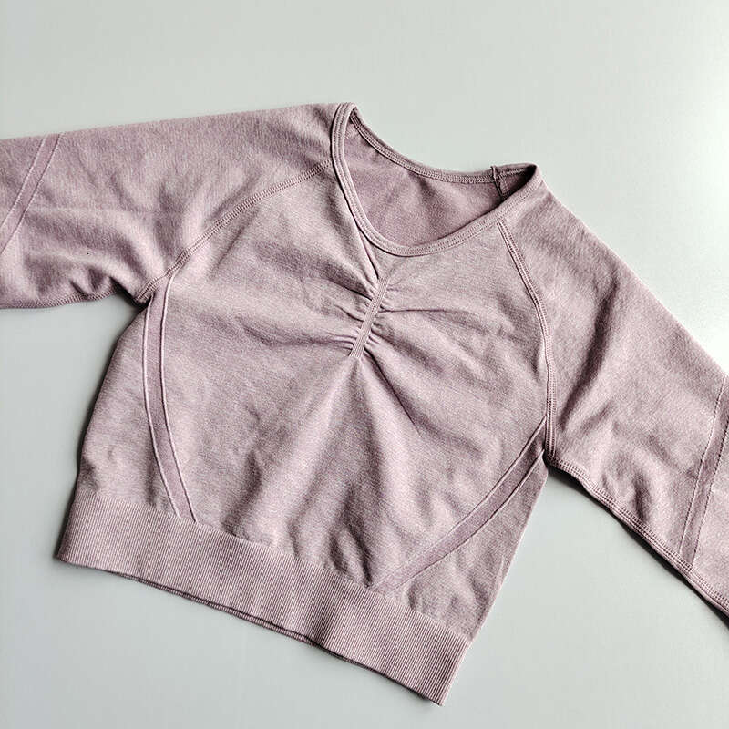 Women Seamless Yoga Set Sport Suit Gymwear Workout Clothes Long Sleeve Gym Crop Top High Waist Leggings Fiess Sports Wear