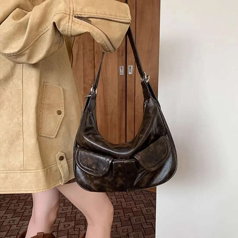 Designer Bag Shoulder Bags Women Solid Color All-Match Simple Multifunction Handbags Large Capacity Underarm Bags For Women Hobo Purse purse luxury ba