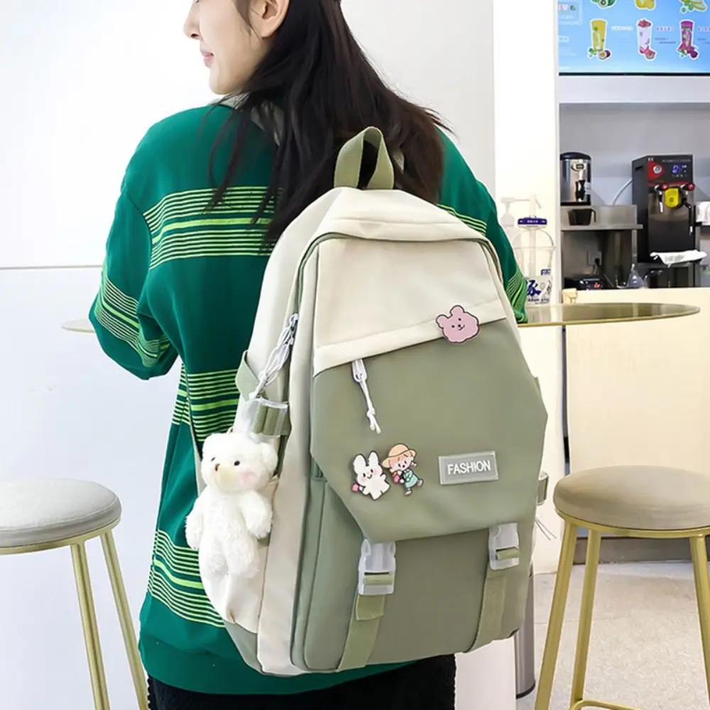 Waterproof Teenage Nylon Book Bag Large Capacity College Backpack Fashion School Cute Girls Boys Travel Backbag 241029