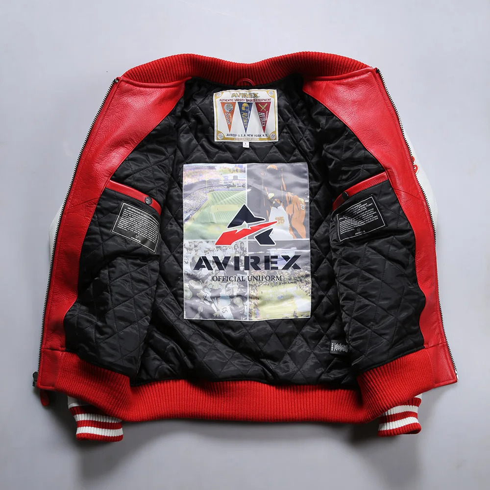 Mens Real Leather Jacket with Embroidery thicken first layer cowhide leather Winter Classic Warm Baseball outfits Coat 241104