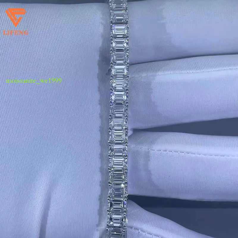 Hip Hop Tennis Jewelry sier with baguette Moissanite Dias can Custom Pass the dia test Bracelet