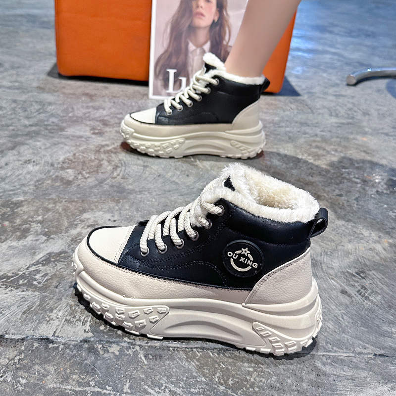 Snow For Women New Autumn Winter Short Boots With Thick Veet And Warm Cotton Shoes High Top White Chinese Brand
