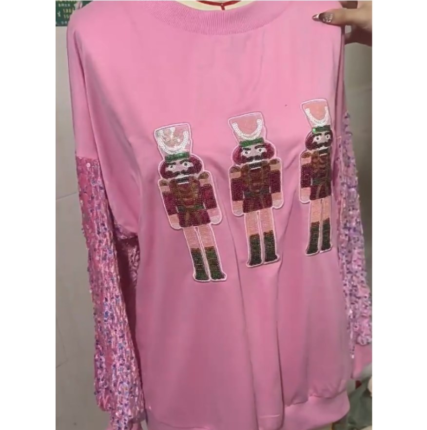 Women's Hoodies Christmas Glitter Hoodie Stylish Women's Christmas Tree Long Sleeve Top Cute Gingerbread Man Casual T-Shirt Chic Holiday Att