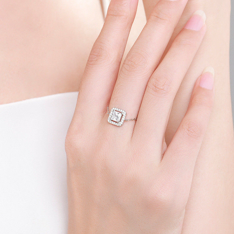 luxury diamond band designer ring for woman wedding link chain 925 sterling silver pink green 5A zirconia oval heart gold rings friend gift box openin