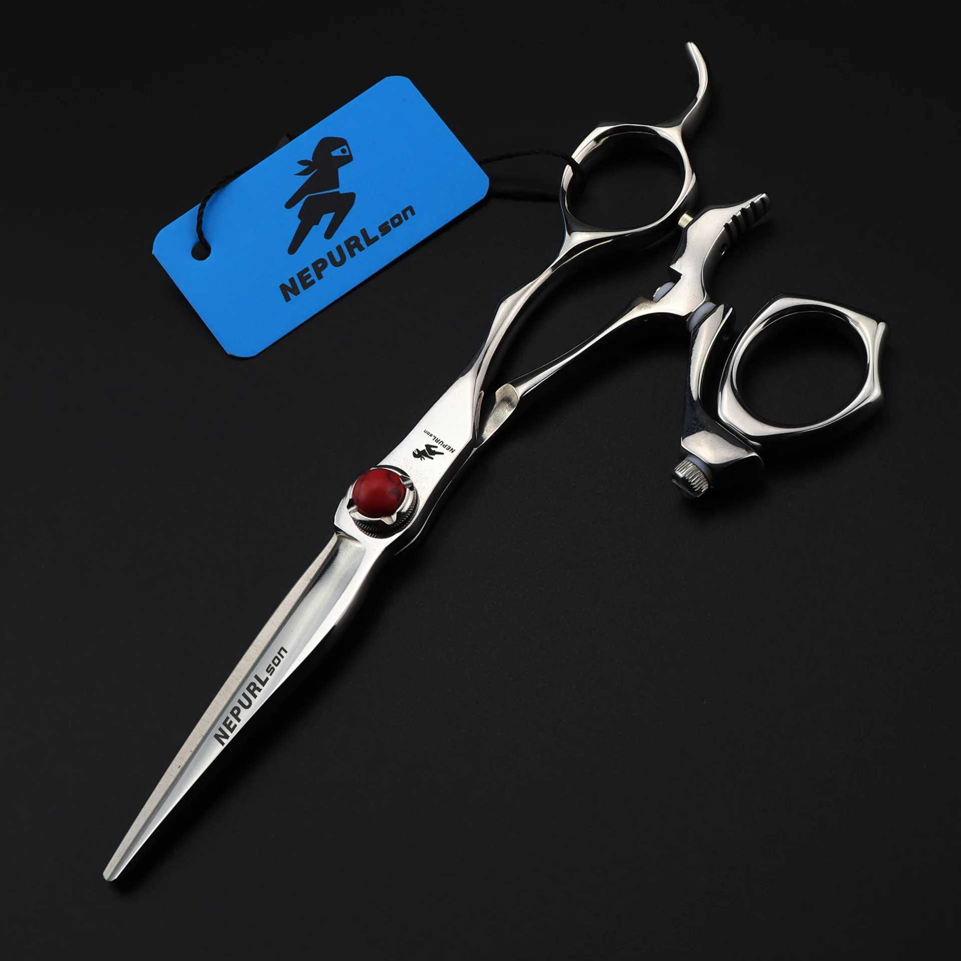 Rotary Rotating handle Professional Hair Salon Scissors Barber Haircut Hairdressing Scissors Barber Straight Cut Japanese SteelXJ241104