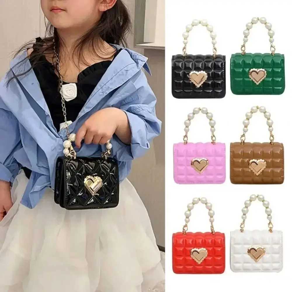 Women Handbag Faux Pearl Handle Golden Love Heart Detachable Metal Chain Mini Elegant Girl Single Shoulder Bag Purse LX241104