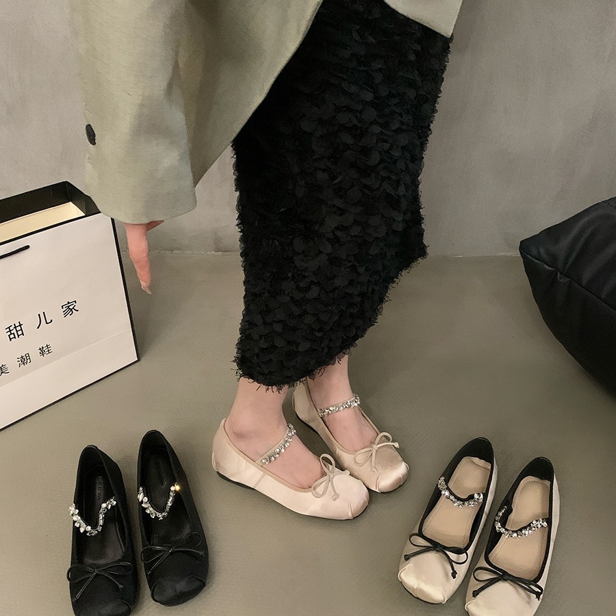 Women's Fashion Casual Shoes:Flat Bottom Comfort Mary Jane Shoe France Gentle Style Dress Wear,Black/Apricot/Pink/Silver,Free shipping