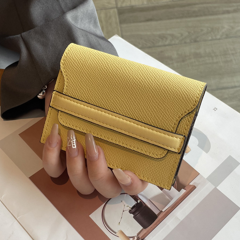 Leather anti magnetic cover layer, cowhide, large capacity, multiple slots, solid color mini card cover, new fashionable and simple leather wallet