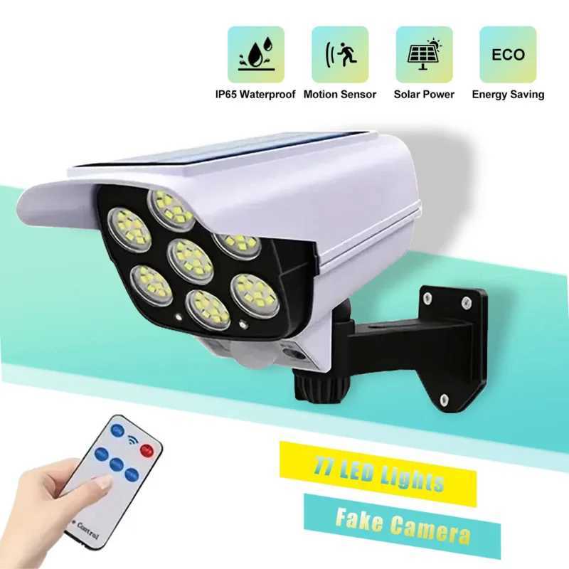 Camera 77 led security dummy camera solar light motion sensor wireless outdoor flood light IP65 Waterproof lamp 3 mode for he garden Z241105