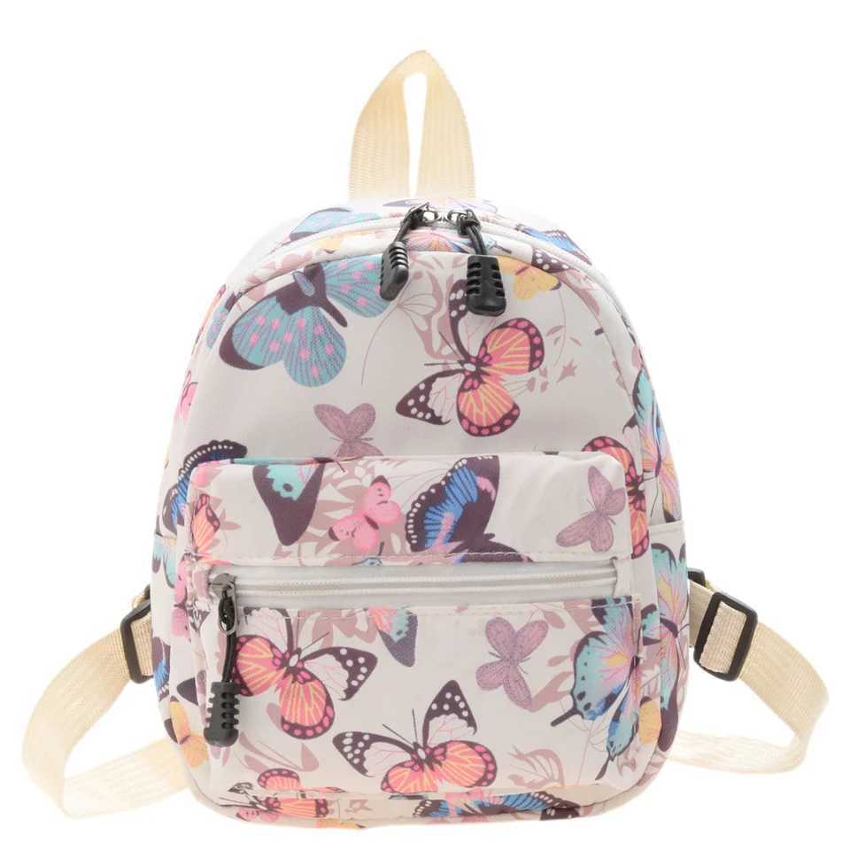 Fashionable Cute Girls Backpack Portable Mini Women Ladies Travel Shoulder Bag Canvas Things for Boy Schoolbag Floral Print LX241104