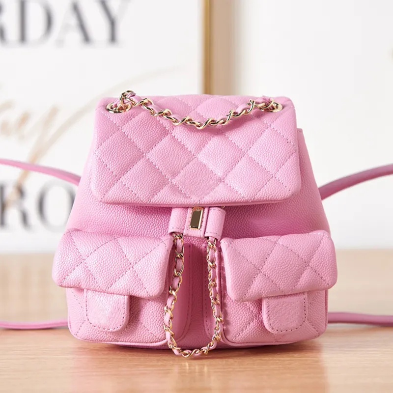 10A Mirror Quality Gril Designer Small Backpack Mini Backpacks Classic Flap Crossbody Calfskin Shoulder Bag 17.5CM with Box C500