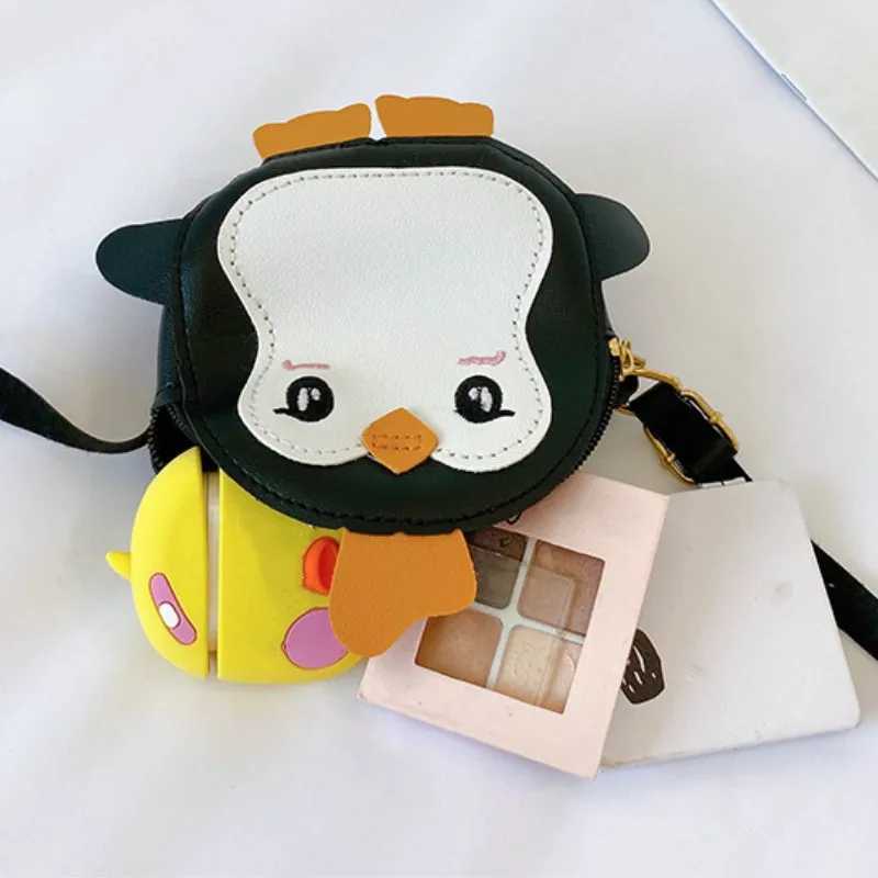 Animal Penguin Shape Shoulder Bag Kids Girls Crossbody Bag Cute Clutch Leather Small Handbag Bags Small Messenger Bag LX241104