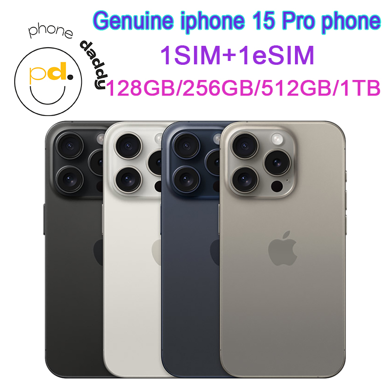 Genuine iPhone Original Unlocked iphone 15 Pro Cellphone 8GB RAM 128GB/256GB/512GB/1TB ROM A16 IOS NFC 5G MobilePhone with 1SIM 1eSIM
