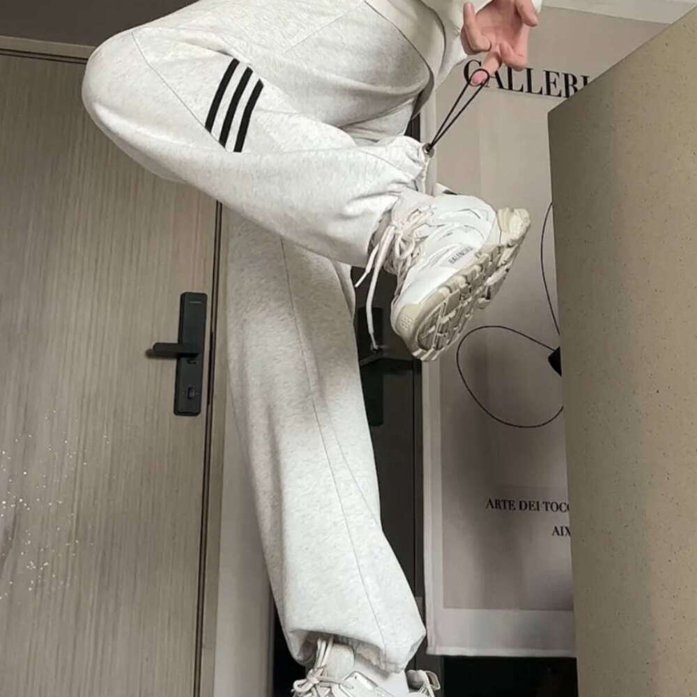 shanshi three stripes mens joggers pants three bar gray sweatpants men's trendy brand loose straight leg hanging feeling sports versatile high st