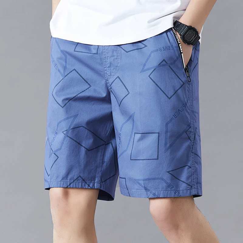 Summer Mens Shorts Cotton Knee Pants Golf Plaid Fashion Zipper Pocket Large Size Y2K Swim Beach Relaxed Fit Jogger ShortsXJ241104