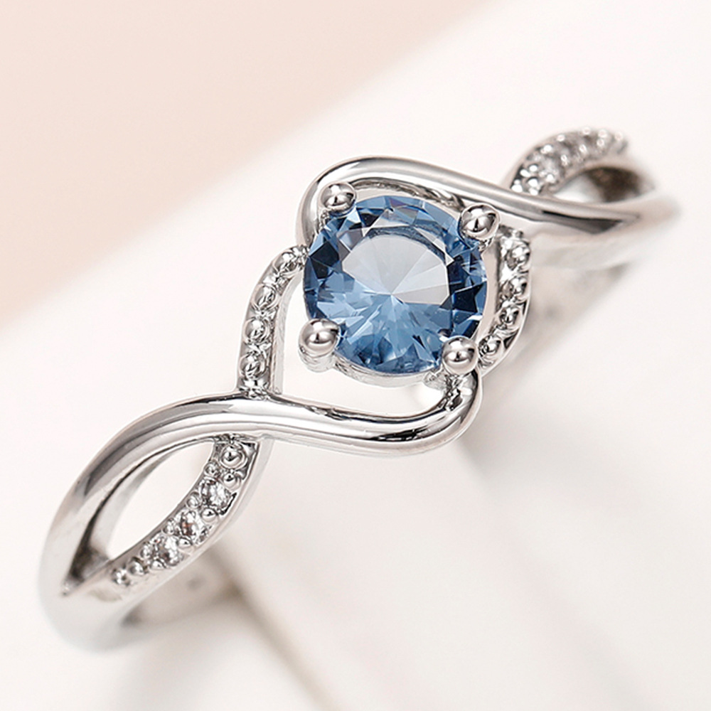 Classic Solitaire Ring 925 Sterling Silver Sapphire White Gold Ring Women's Crystal Wedding Ring Princess Diamond Ring Luxury Jewelry